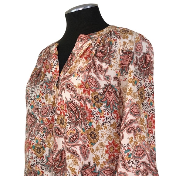 Cynthia Rowley - Paisley Pullover V-Neck Blouse - Picture 8 of 10